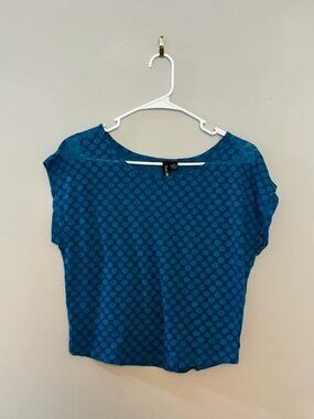 cute y2k blue polka dot top